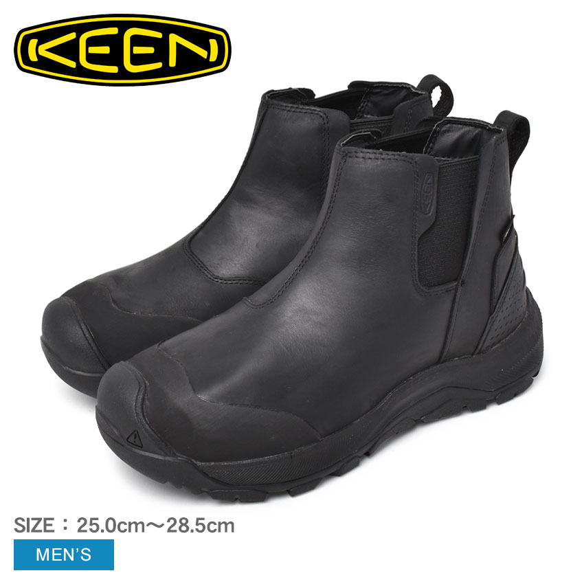 キーン KEEN レヴェル フォー チェルシーブーツ メンズ ブラック 黒 REVEL IV CHELSEA 1025671 シューズ 靴 サイドゴア ショートブーツ ショート丈 防水 撥水 防寒 防滑 レイン スノーブーツ 雪 アウトドア レジャー ウォータープルーフ レザー|slz|