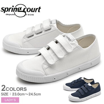 【さらに200円引きCP★対象】SPRING COURT スプリングコート スニーカー 全2色 GV ローカット ベルクロ キャンバス GV LOWCUT VELCRO CANVAS SNEAKERS レディース 靴 シューズ 無地 ホワイト ブルー 白 青 おしゃれ ブランド　インスタライブ