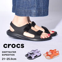 CROCS クロックス サンダル SWIFTWATER EXPEDITION 206527 レディース シューズ ブランド スポーツサンダル フラットサンダル カジュアル シンプル スポーティ アウトドア レジャー スポサン ストラップ ベルクロ マジックテープ 靴 軽量 黒|sd-ktu sale|