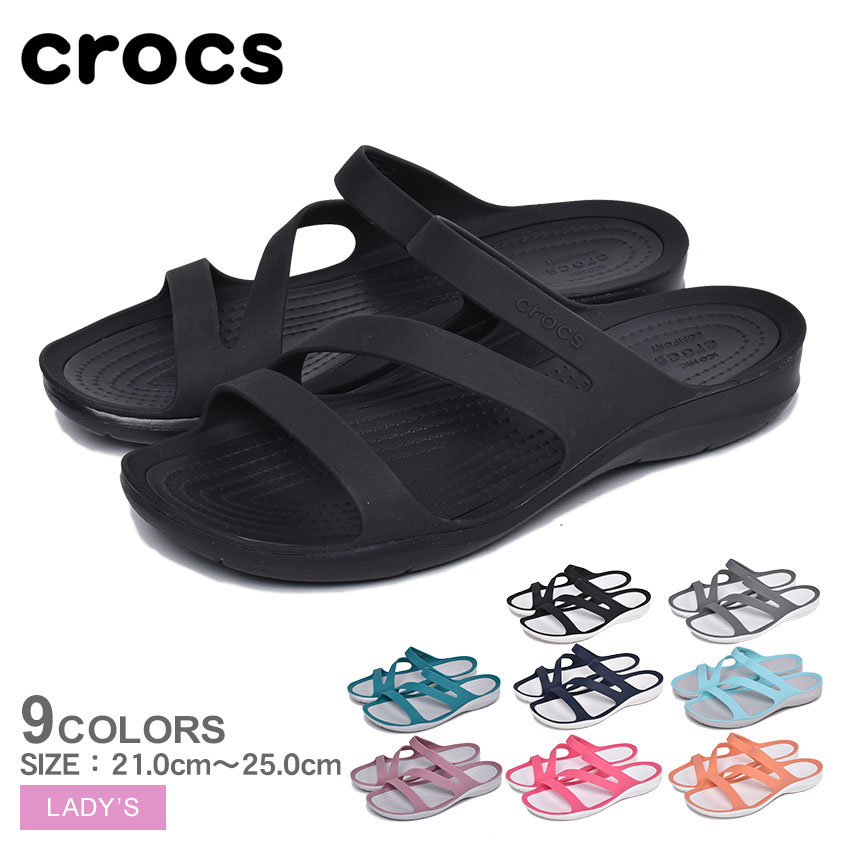 【店内全品★P2倍！】CROCS クロックス サンダル スウィフトウォーター サンダル SWIFTWATER SANDAL 203998 レディース シューズ ブランド カジュアル シンプル スポーティ アウトドア レジャー グレー 靴 軽量 黒 紺 人気