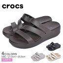 CROCS クロックス サンダル クロックス モントレー ストラッピー ウェッジ CROCS MONTEREY STRAPPY WEDGE 206304 レディース 靴 おしゃれ ブランド 軽量 つっかけ スリッパ 履きやすい 黒