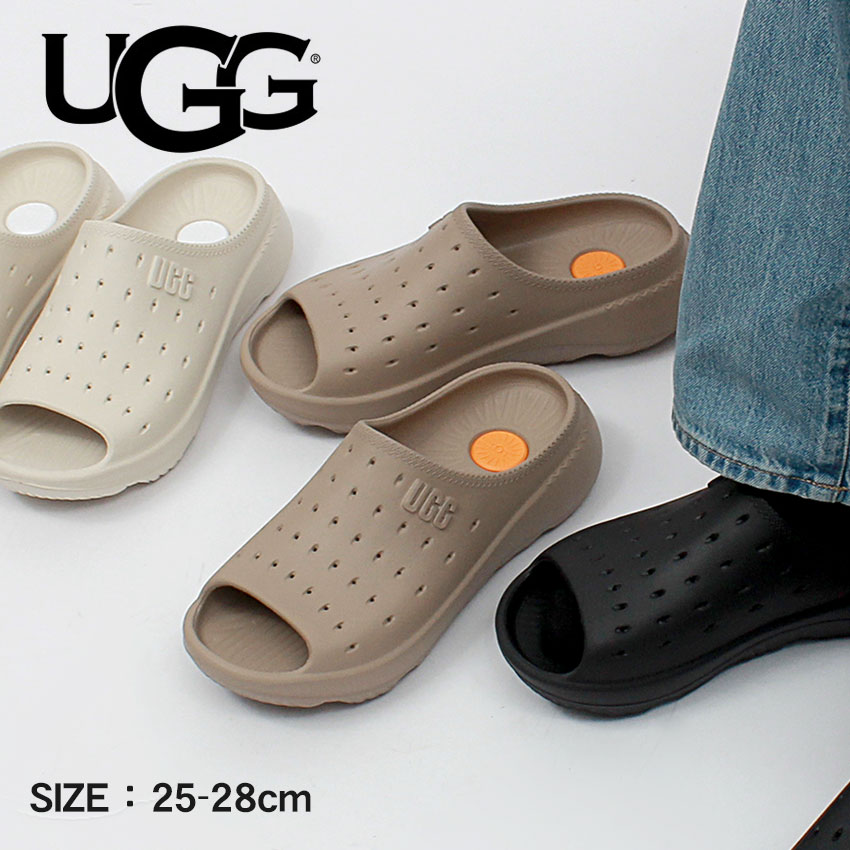 【店内全品★P5倍！】アグ SLIDE IT UGG サンダル メンズ ブラック 黒 ブラウン ホワイト 白 1137973 ルームシューズ ルームスリッパ 室内履き 軽量 つっかけ ブランド シューズ 靴 カジュアル ロゴ 室内 室外 オフィス 履きやすい 楽ちん リラックス