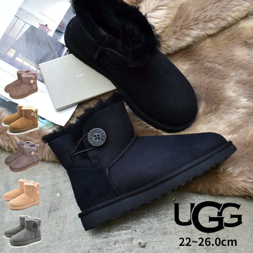 【店内全品★P5倍！】UGG ムートンブーツ レディース アグ ミニ ベイリーボタンII ショートブーツ シー..