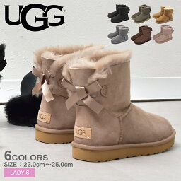 アグ ブーツ（レディース） 【店内全品★P5倍！】UGG ムートンブーツ レディース アグ ミニ ベイリーボウ II リボン シープスキン もこもこ MINI BAILEY BOWII 1016501 ショート ブーツ あったか 保温 防寒 撥水 防汚 おしゃれ ボア 可愛い クリスマス プレゼント 売れ筋 ブランド