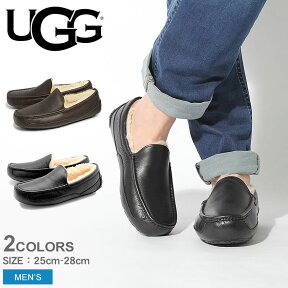 【店内全品★P5倍！】UGG アグ メンズ モカシン ローファー レザー スリッポン アスコット ASCOT 靴 フラット シューズ ムートン 本革 ウール 海外 正規品 おしゃれ 歩きやすい ブランド