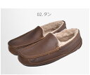 【店内全品★P5倍！】アグ アスコット UGG モカシンシューズ メンズ 黒 ブラック 茶色 ブラウン ASCOT 1103889 フラット シューズ モカシンシューズ ボア あったか 保温 防寒 歩きやすい おしゃれ 秋 冬 春 夏 靴 ブランド 売れ筋 プレゼント 正規品 レザー 3