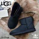 UGG アグ クラシックミニ レザーブーツ ムートンブーツ レディース 耐水 防寒 雨 雪 ミニ丈 ショート ブラック 黒 CLASSIC MINI LEATHER BOOT 1016558 ウィンター シューズ スノーブーツ クリスマス プレゼント 防水 暖かい シンプル 歩きやすい 滑りにくい 雪靴 その1