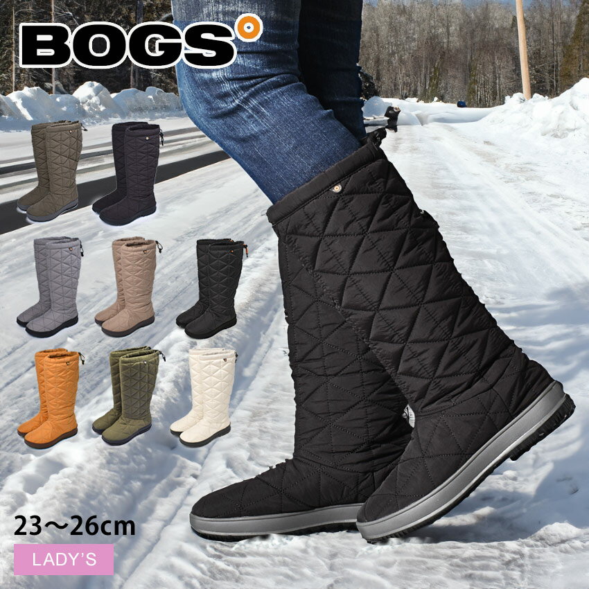 ▼今だけポイント10倍▼BOGS ボグス ブーツ スノーデイ トール SNOWDAY TALL レディース ロング 防水 防滑 保温 スノーブーツ ウォータープルーフ シューズ ブランド カジュアル 黒 ブラック ダークグリーン キルティング フリース 冬靴