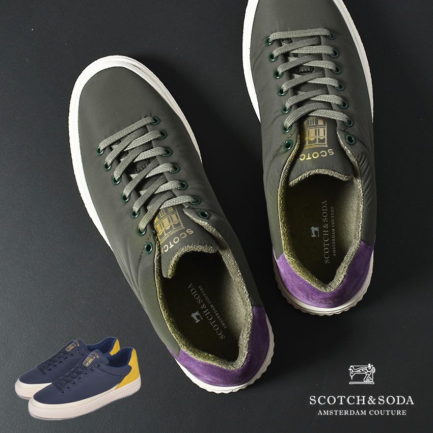 スコッチ＆ソーダ ブリリアント SCOTCH＆SODA スニーカー メンズ ブルー ネイビー グリーン BRILLIANT 21839178 靴 スニーカー ローカット レトロ クラシック レースアップ 本革 レザー カジュアルのサムネイル