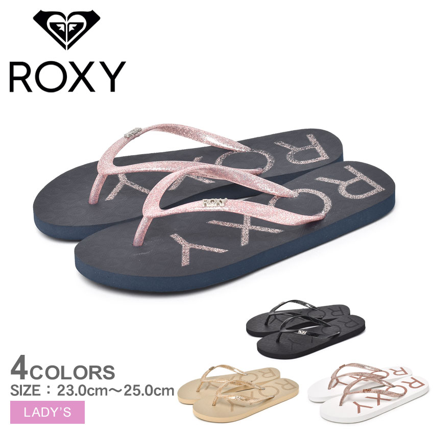 ロキシー VIVA SPARKLE ROXY サンダル レディース ブラック 黒 ホワイト 白 ゴールド ピンク ARJL100873 ビーチサンダル ビーサン シューズ ラメ キラキラ ブランド サーフ カジュアル ビーチ レジャー アウトドア 軽量 海 川 ロゴ