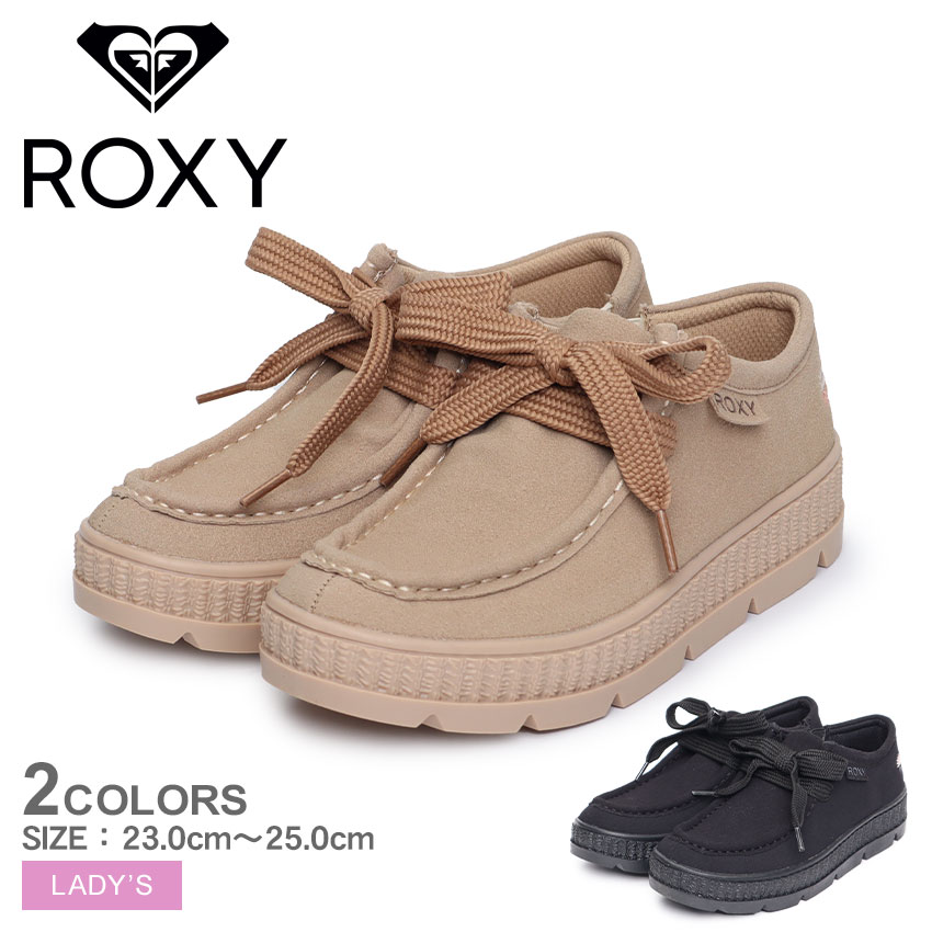 【店内全品★P2倍！】ロキシー AWAIT 2 ROXY モカシンシューズ レディース ブラック 黒 ベージュ RFT234202 シューズ モカシンシューズ ブランド はっ水 撥水 防水 おしゃれ スリット カジュアル レジャー ロゴ シンプル|slz shn|