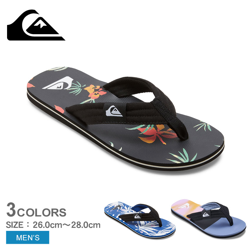 楽天Z-CRAFTクイックシルバー MOLOKAI LAYBACK II QUIKSILVER サンダル メンズ ブラック 黒 ブルー 青 AQYL101339 ビーチサンダル ビーサン 海 ビーチ サーフ 川 アウトドア レジャー 靴 シューズ ブランド ロゴ スポーツ おしゃれ 総柄 ピンク マルチ