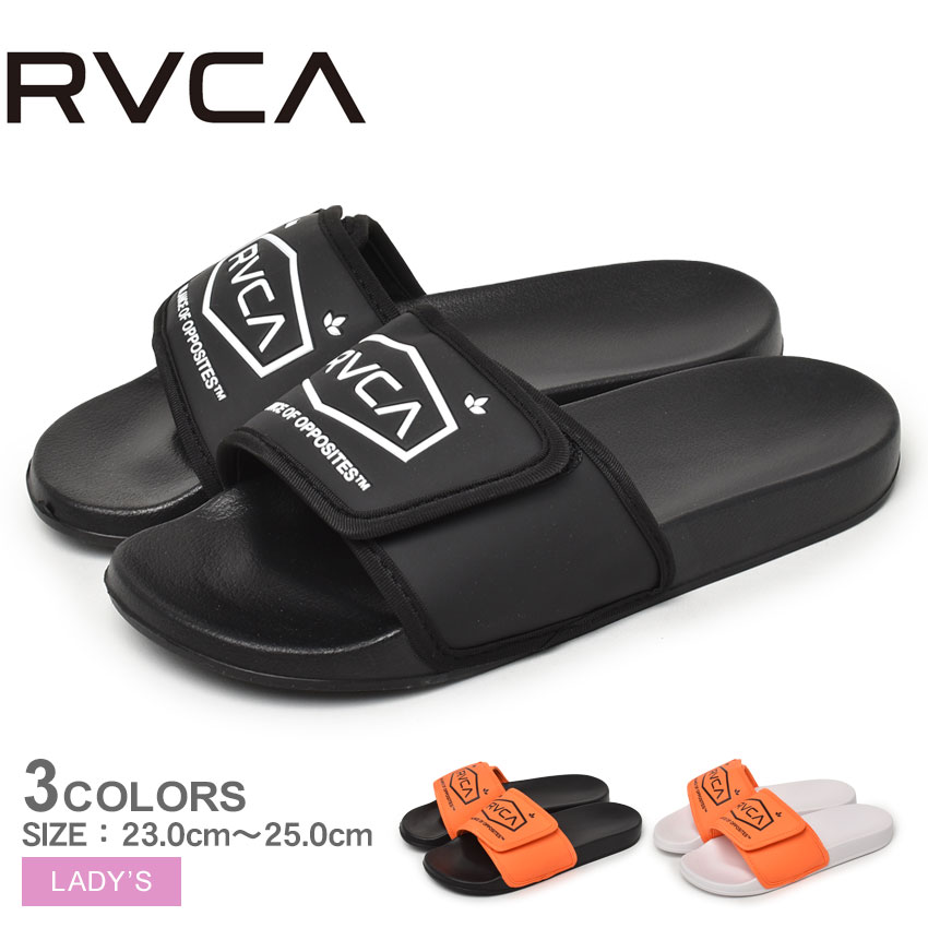 【50円引きCP★対象】ルーカ チェーンメール スライドサンダル RVCA サンダル レディース ブラック 黒 ホワイト 白 オレンジ CHAINMAIL SLIDE SANDAL BC043999 シューズ シャワーサンダル シャワサン スポーツサンダル スポサン ブランド ロゴ シンプル