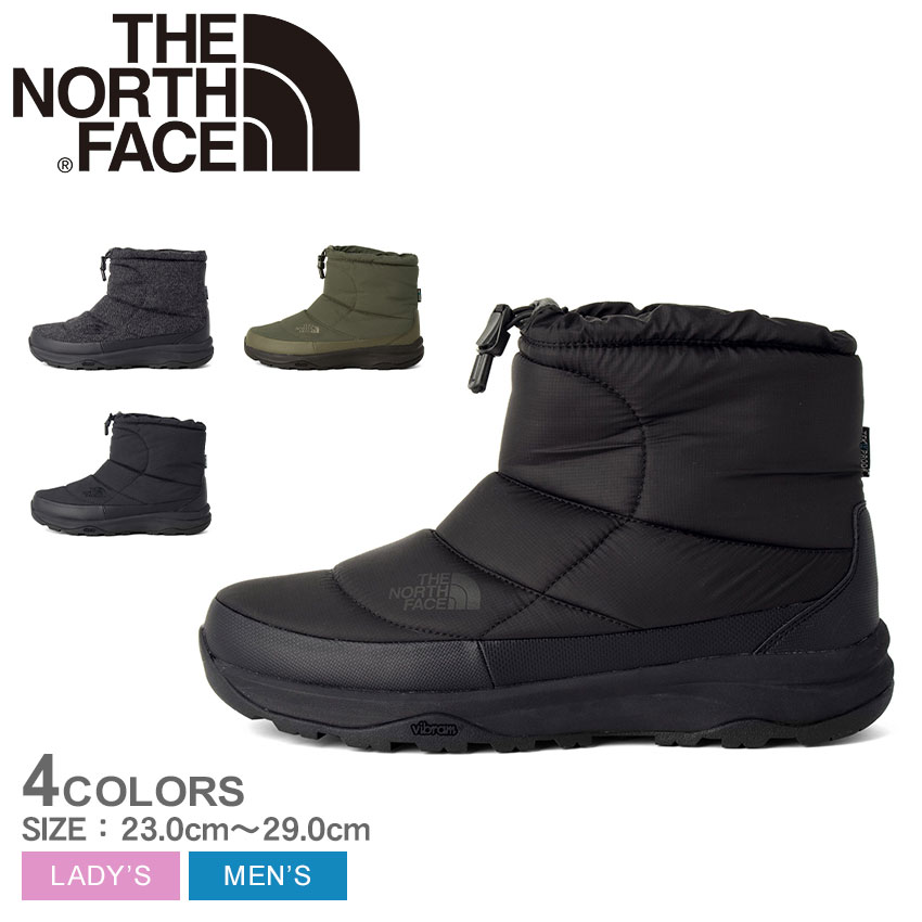 【2/5限定★最大100％ポイバック！】ザ ノース フェイス ヌプシ ブーツ ブーティ ウォータープルーフ VII ショート THE NORTH FACE ブーツ メンズ レディース ブラック 黒 カーキ Nuptse Bootie WP VII Short NF52273 靴 シューズ アウトドア ハイキング シンプル ショート