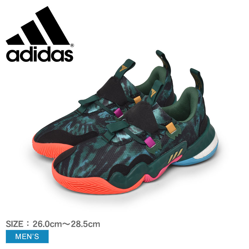 アディダス トレイ ヤング 1 ADIDAS バスケットボールシューズ メンズ ブラック 黒 グリーン 緑 TRAE YOUNG 1 IG3097 靴 バスケットボール シューズ ローカット カジュアル ロゴ 運動 スポーツ スポーティ バスケ バッシュ 軽量 反発力