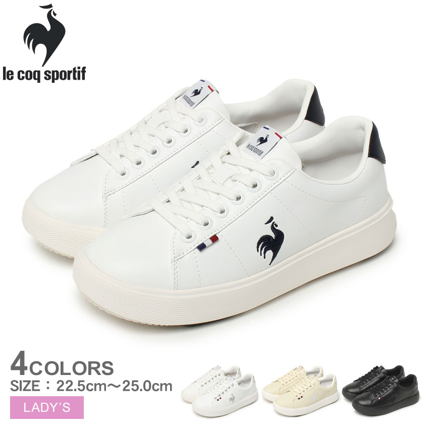 ルコック LE COQ SPORTIF LCS フルシュ PF LCS FOURCHE PF レディース 春 夏 秋 冬 オールシーズン スニーカー 靴 シューズ ローカット シューレース スポーティ ホワイト 白 ブラック 黒 22.5cm 23.0cm 23.5cm 24.0cm 24.5cm 25.0cm QL3WJC53