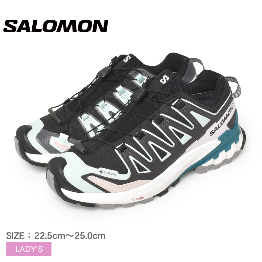 サロモン XA PRO 3D V9 GTX W SALOMON トレイルランニングシューズ レディース ブラック 黒 グレー L47119100 靴 シューズ 防水 撥水 はっ水 ゴアテックス GORE-TEX ランニング ランニングシューズ スポーツ トレーニング 運動 トレイル