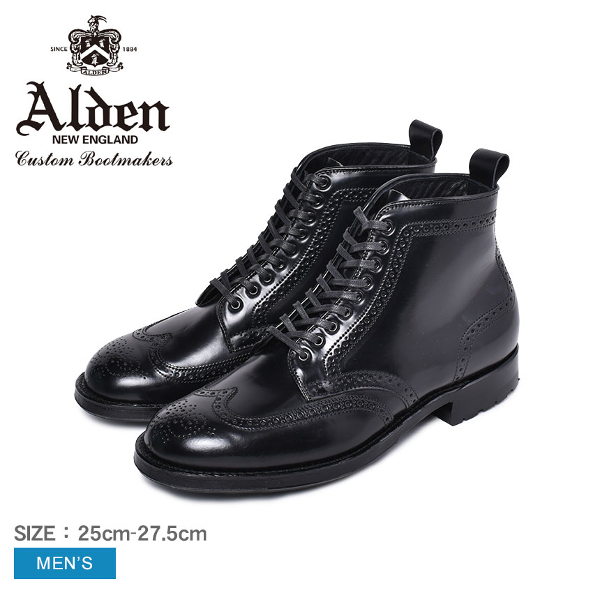 【店内全品★P5倍！】ALDEN オールデン ドレスブーツ CORDOVAN BOOT 44697C メンズ ブランド シューズ トラディショナル ビジネス フォーマル 馬革 革靴 靴 紳士靴 通勤 通学 会社員 大人 高級靴 黒 slz