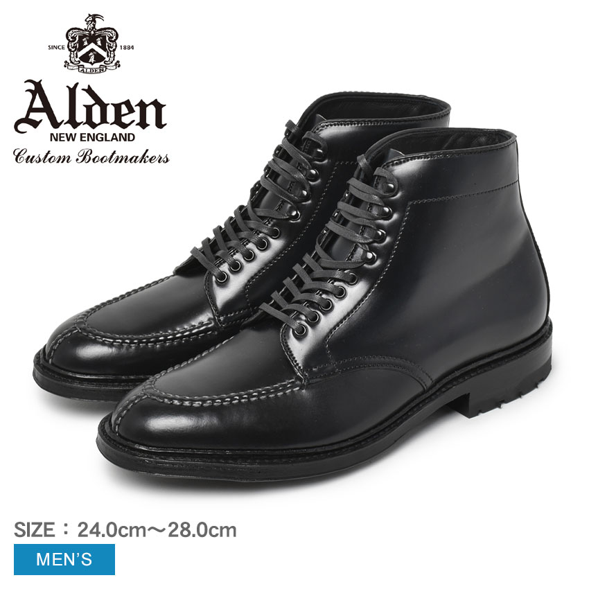 【店内全品★P5倍！】オールデン CORDOVAN BOOTS ALDEN ブーツ メンズ ブラック 黒 D7906CY タンカーブーツ 靴 シューズ コードバン おしゃれ 人気 トラディショナル ビジネス 高級 馬革 革靴 靴 紳士靴 キレカジ セレカジ