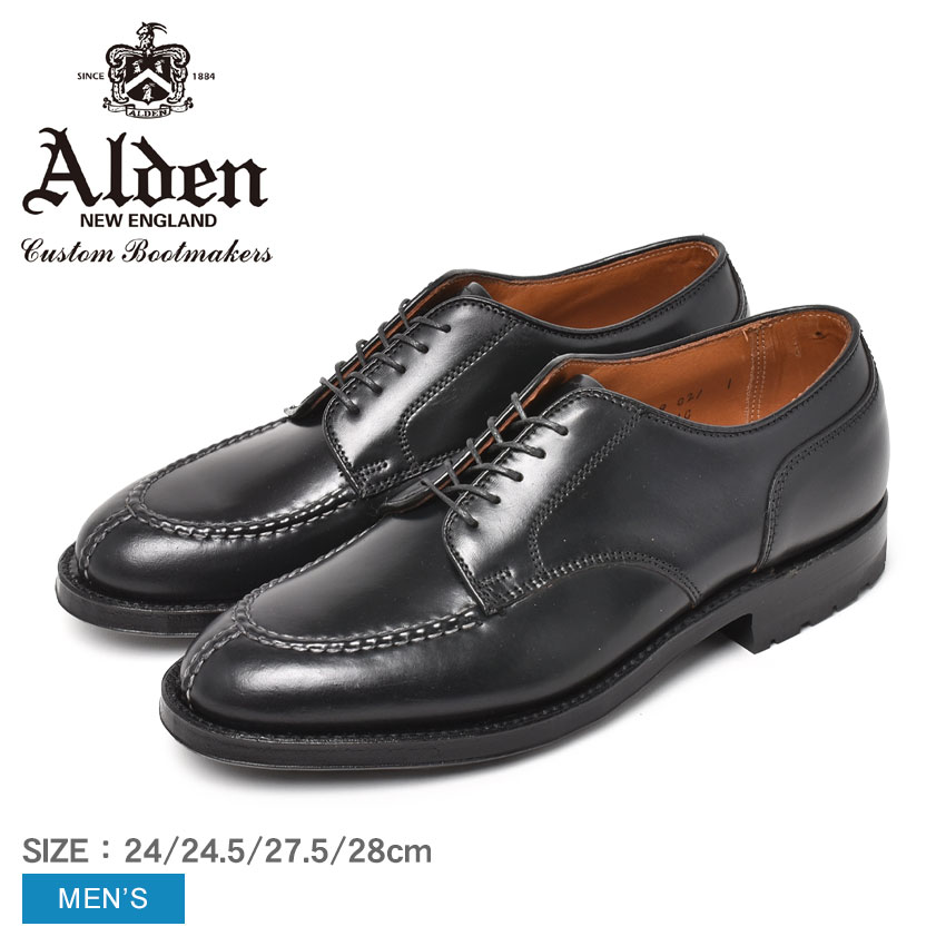 オールデン ビジネスシューズ メンズ 【店内全品★P5倍！】オールデン ALLACCIATA CORDOVAN ALDEN シューズ メンズ ブラック 黒 D9631C 定番 コードバン トラディショナル ビジネス フォーマル カジュアル キレカジ セレカジ おしゃれ 収納袋 革靴 紳士靴 高級 Vチップ