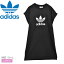 【店内全品★P5倍！】アディダス オリジナルス ワンピース ADIDAS ORIGINALS アディカラー クラシックス トレフォイル Tシャツワンピース レディース ブラック 黒 IC5483 ウエア トップス オールインワン ワンピ ブランド シンプル カジュアル スポーティ