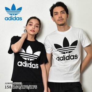 【メール便 送料無料】 アディダス オリジナルス 半袖Tシャツ ADIDAS ORIGINALS トレフォイル Tシャツ ジュニアモデル 158 164 170 175 レディース ホワイト 白 ブラック 黒 TREFOIL TEE トップス ストリート 運動