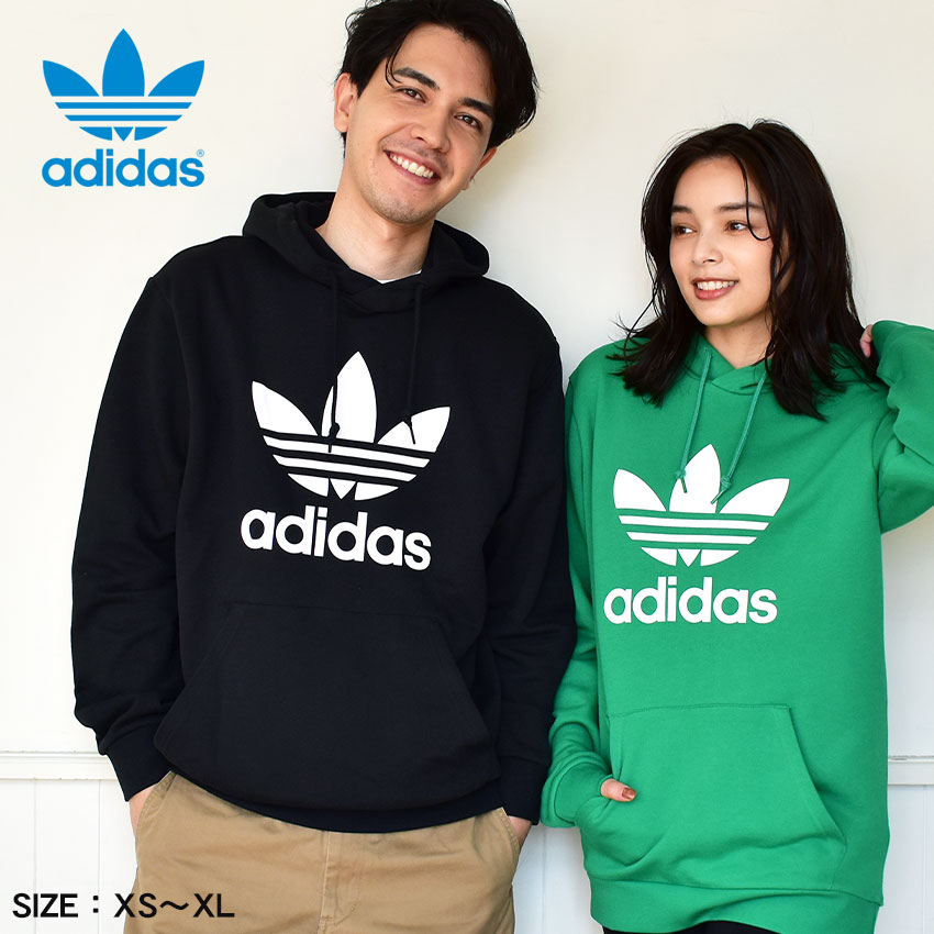 ＼年に1度の大感謝SALE★／アディダス オリジナルス パーカー ADIDAS ORIGINALS アディカラー クラシックス トレフォイル フーディー メンズ レディース ブラック 黒 ホワイト 白 グリーン H06667 H06665 ブランド トップス ロゴ ウエア トレーナー スエット スウェット 長袖のサムネイル