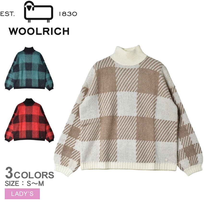 ウールリッチ ニット WOOLRICH バッファローチェックウールタートルネック レディース ブラッ