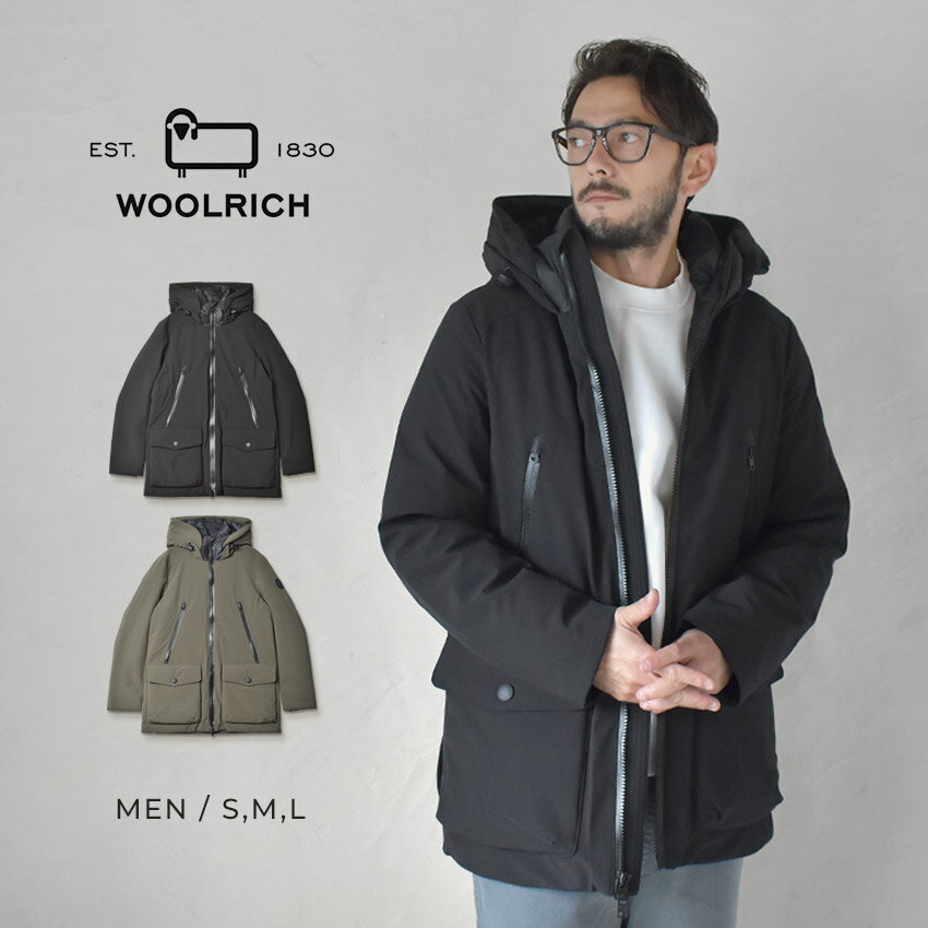 ウールリッチ ダウンジャケット WOOLRICH ソフト シェル パーカ メンズ ブラック 黒 カーキ SOFT SHELL PARKA WOOU0859 アウター 上着 ジャケット ダウン ダウンコート フード 撥水 はっ水 防風 防寒 長袖 保温 ブランド シンプルのサムネイル