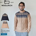 【店内全品★P5倍！】ウールリッチ セーター WOOLRICH フェアアイル ウール プルオーバー メンズ ネイビー 紺 ブラウン FAIRISLE WOOL PULLOVER WOKN0251 ニット トップス 長袖 クルーネック ケーブル編み ケーブルニット ブランド カジュアル シンプル 人気