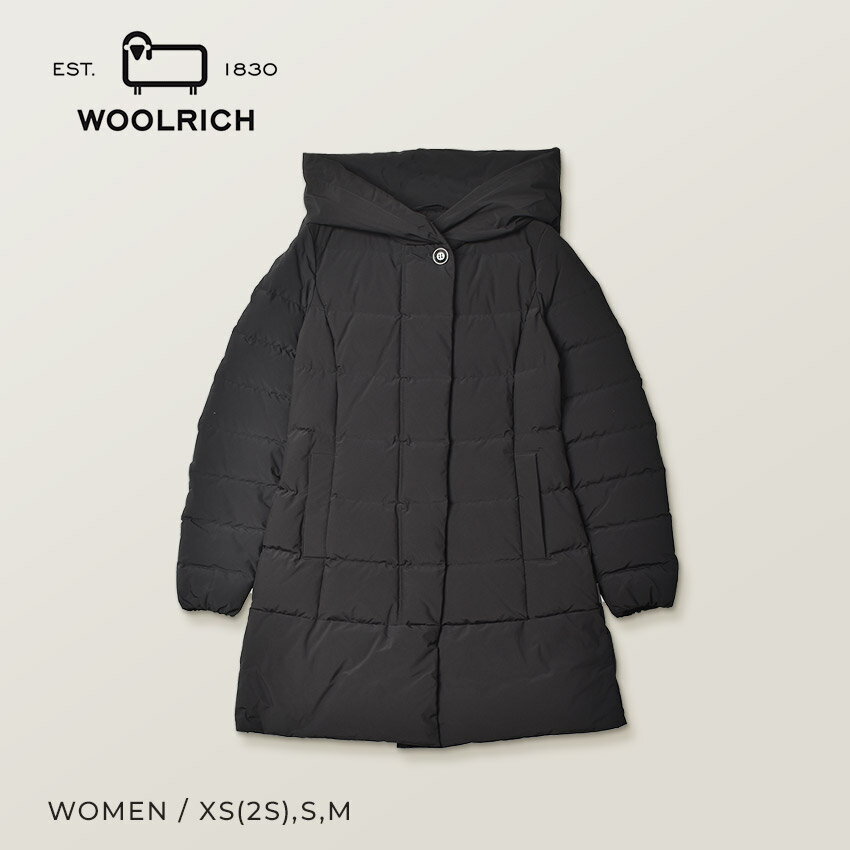 楽天Z-CRAFT【店内全品★P5倍！】ウールリッチ ダウンコート WOOLRICH パフィー プレスコット パーカ レディース ブラック 黒 PUFFY PRESCOTT PARKA WWOU0685 アウター 上着 ジャケット ダウン ダウンジャケット ロング フード 撥水 はっ水 防風 防寒 長袖 保温 ブランド