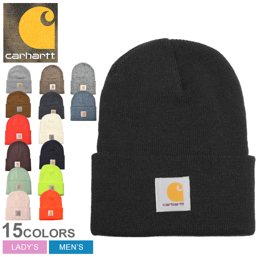 カーハート  帽子 メンズ 【ゆうパケット配送】 カーハート ニット帽 CARHARTT アクリル ワッチキャップ メンズ レディース ブラック 黒 レッド 赤 ACRYLIC WATCH CAP A18 帽子 ユニセックス 男女兼用 ビーニー 無地 シンプル アメカジ スポーツ パッチ ロゴ ストリート