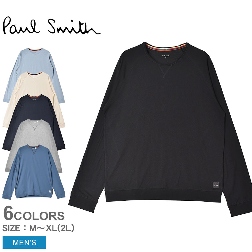 【店内全品★P5倍！】ポール スミス 長袖Tシャツ PAUL SMITH ロングスリーブトップ メンズ ブラック 黒 ホワイト 白 グレー L／S TOP M1A-2990-AU278 ウェア トップス 長袖 シャツ クルーネック ステッチ おしゃれ シンプル カジュアル プレゼント 贈り物