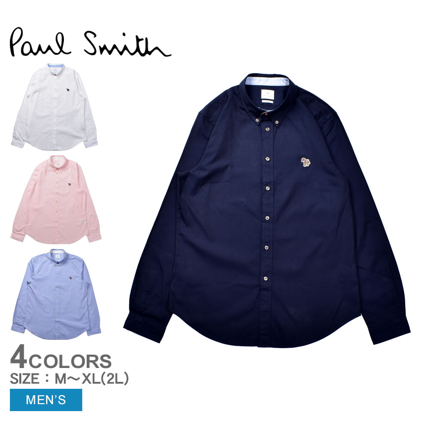 ポールスミス 【店内全品★P5倍！】ポール スミス 長袖シャツ PAUL SMITH LS テーラード ボタンダウンシャツ ゼブラ メンズ ブラック 黒 ホワイト 白 ピンク ブルー 青 LS TAILORED BD SHIRT ZEBRA 599R-FZEBRA ウエア トップス シャツ ボタンダウン カジュアル