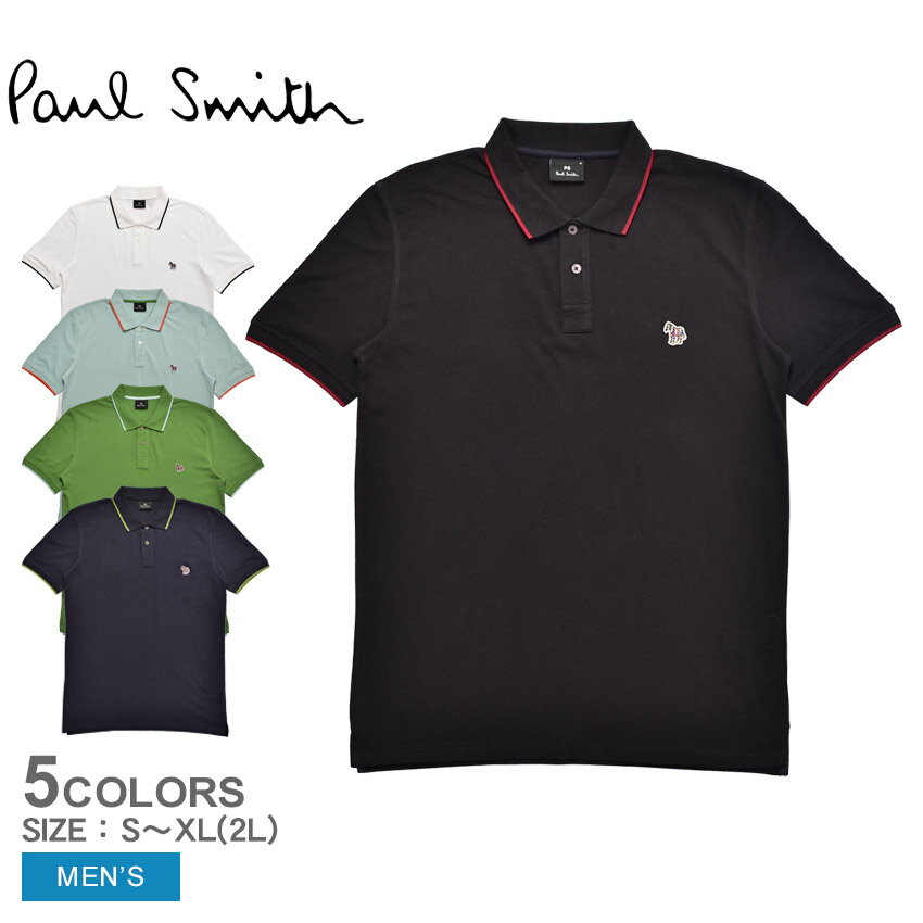 ポールスミス 【店内全品★P5倍！】ポール スミス 半袖ポロシャツ PAUL SMITH REG FIT POLO ZEB BADGE メンズ ブラック 黒 ホワイト 白 M2R-151LZ-K21580 ウエア 半袖 ポロシャツ トップス ブランド カジュアル シンプル ワンポイント キレカジ 無地 おしゃれ 人気 しまうま