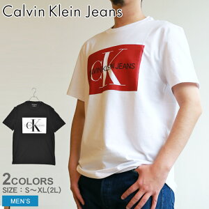 【夏物売り尽くしSALE中！】【メール便 送料無料】カルバンクライン ジーンズ 半袖 Tシャツ メンズ CALVIN KLEIN JEANS モノグラム ロゴ ティー MONOGRAM LOGO SS TEE 41BK748 CK ブランド ボックスロゴ おしゃれ トップス ティーシャツ 夏 服 男性