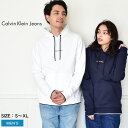 ペアパーカー カルバンクラインジーンズ パーカー CALVIN KLEIN JEANS センターロゴ フーディー メンズ トレーナー スウェット ネイビー ホワイト 白 CENTER LOGO HOODIE K10K108180 CK ブランド トップス カンガルーポケット 長袖 フード シンプル レディース