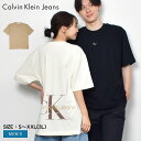 【店内全品★P2倍！】カルバンクラインジーンズ 半袖Tシャツ CALVIN KLEIN JEANS RELAXED BACK LOGO T-SHIRT メンズ ブラック 黒 ホワイト 白 ベージュ J30J322507 CK 半袖 ブランド トップス ロゴ おしゃれ シンプル アメカジ プリント ストリート カジュアル