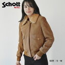 【店内全品★P2倍！】ショット ジャケット SCHOTT A-2 ゴート スウェード フライトジャケット レディース ブラウン 茶 A-2 goat suede flight jacket LCW2030S 上着 羽織 ブランド ヴィンテージ レザー バイク バイカー 山羊革 本革 冬 防寒 防風