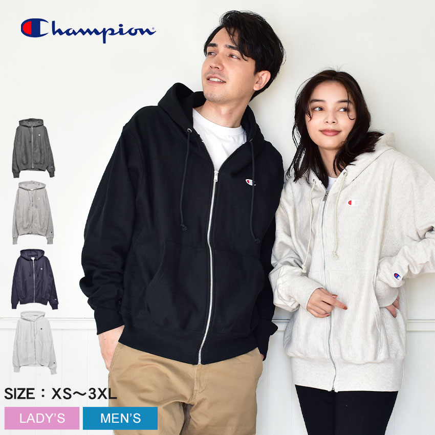 ＼ス—パーSALE開催中★／チャンピオン パーカー 裏起毛 メンズ レディース スウェット CHAMPION リバースウィーブ フルジップ フーディー 12oz ユニセックス REVERSE WEAVE FULL ZIP HOODIE GF-69 フード ブランド トップス 長袖 羽織 上着 シンプル カジュアルのサムネイル