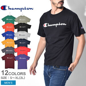 【メール便可】 チャンピオン 半袖Tシャツ CHAMPION チャンピオンロゴ Tシャツ メンズ ブラック 黒 グレー ブルー 青 ネイビー 紺 ADULT MEN SHORT SLV GT23H ウエア トップス クルーネック シンプル ブランド カジュアル スポーティ カットソー