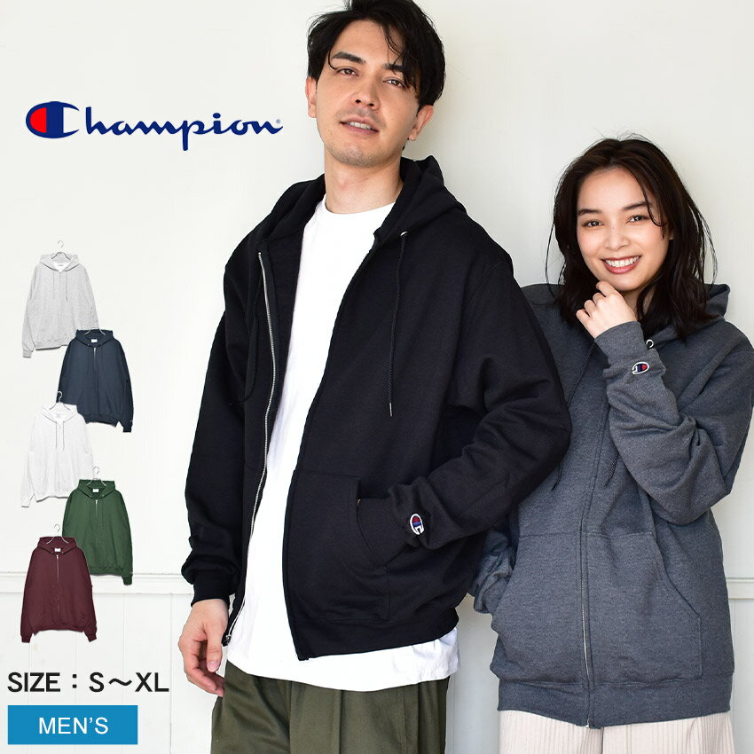 【150円引きCP★対象】チャンピオン CHAMPION 9オンス メンズ パーカー フルジップ 長袖 スウェット ドライエコフルジップフーディ ブラック グレー ネイビー 黒 無地 裏起毛 DRY ECO FULL-ZIPHOOD S800 トップス カジュアル ストリート シンプル ロゴ|sale|