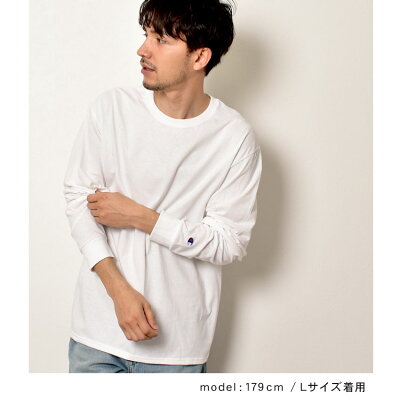 【ネコポス配送】 チャンピオン 長袖Tシャツ CHAMPION ロングスリーブブランク Tシャツ 5.2oz メンズ レディース ブラック 黒 ホワイト 白 LONG SLEEVE BLANK TEE 5.2oz CC8C ウエア トップス クルーネック ブランド シンプル - Image 2