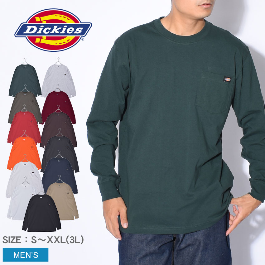 【100円引きCP★対象】ディッキーズ 長袖Tシャツ DICKIES ヘビーウェイトロングスリーブTシャツ メンズ 黒 ブラック 白 ホワイト グレー レッド HEAVYWEIGHT LONGSLEEVE T-SHIRT WL450 tシャツ トップス 長袖 無地 スポーツ 人気 おしゃれ