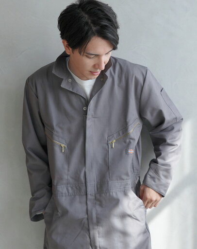 ディッキーズ つなぎ DICKIES ロング スリーブ デラックス カバーオール メンズ ブラック 黒 グレー LONG SLEEVE DELUXE COVERALL 48799 作業服 作業着 長袖 仕事着 無地 ウエア ポケット ブランド ストリート シンプル カジュアル