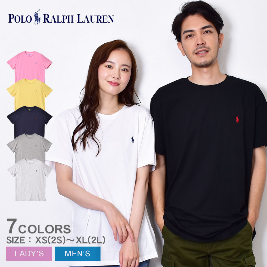 【店内全品★P2倍！】ポロ ラルフローレン 半袖Tシャツ POLO RALPH LAUREN ショートスリーブ クラシックフィット Tシャツ メンズ レディース ブラック 黒 ホワイト 白 ネイビー 710624699 710656129 トップス クルーネック【ゆうパケット配送】 slz