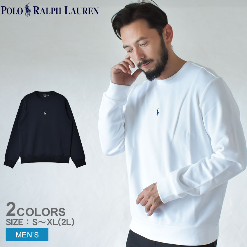 ラルフローレン ポロ ラルフローレン スウェット POLO RALPH LAUREN ワンポイント センターロゴ スウェット メンズ ネイビー 紺 ホワイト 白 710839048 トップス 長袖 刺繍 ワンポイント クルーネック ブランド カジュアル シンプル 人気 おしゃれ 定番