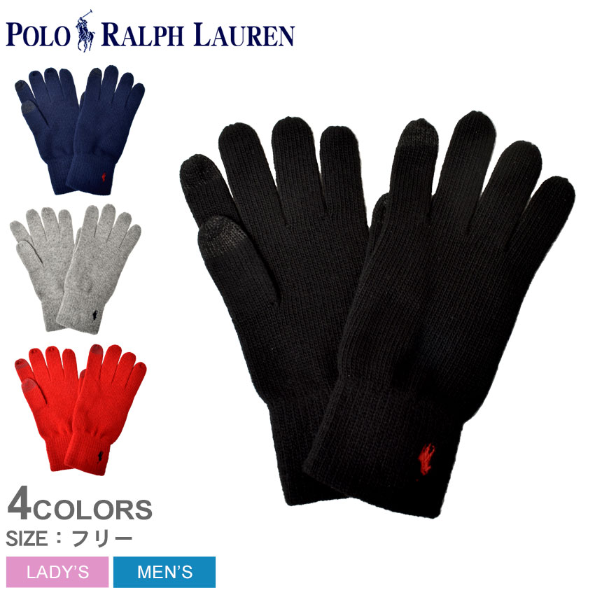 【店内全品★P5倍！】【ゆうパケット配送】ポロ ラルフローレン 手袋 POLO RALPH LAUREN リサイクルド タッチ グローブ メンズ レディース ブラック 黒 ネイビー 紺 グレー レッド 赤 RECYLED TOUCH GLOVE PC0712 グローブ スマホ対応 タッチパネル