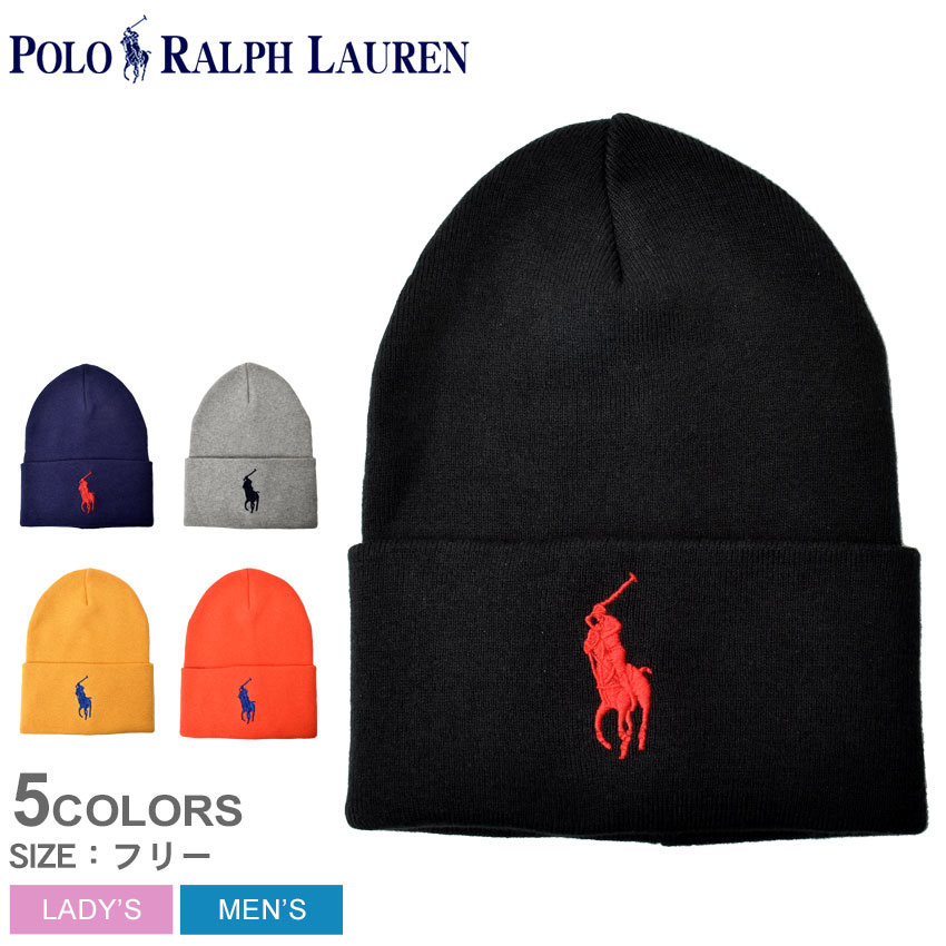 【店内全品★P5倍！】【ゆうパケット配送】ラルフローレン 帽子 POLO RALPH LAUREN ビッグ ポニー カフ ハット メンズ レディース ブラック 黒 ネイビー 紺 グレー BIG PONY CUFF HAT PC0908 ニット帽 ビーニー カジュアル アウトドア レジャー 帽子 おしゃれ