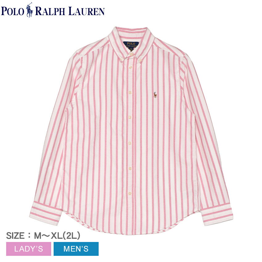 ポロ ラルフ ローレン 長袖シャツ POLO RALPH LAUREN OXFORD MESH SP SHIRT - STRIPE メンズ レディース ピンク ...